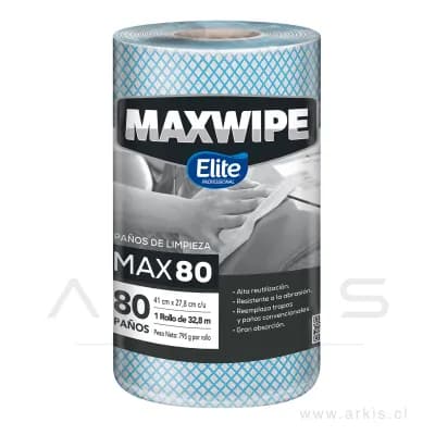 Paño de Limpieza Reutilizable Maxwipe Max 80 Rollo 80 Unidades Azul