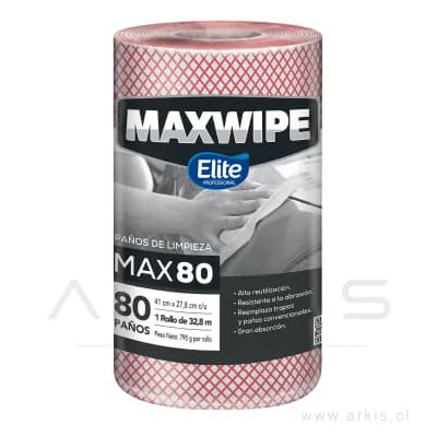 Paño de Limpieza Reutilizable Maxwipe Max 80 Rollo 80 Unidades Rojo