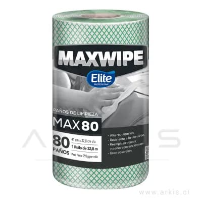 Paño de Limpieza Reutilizable Maxwipe Max 80 Rollo 80 Unidades Verde