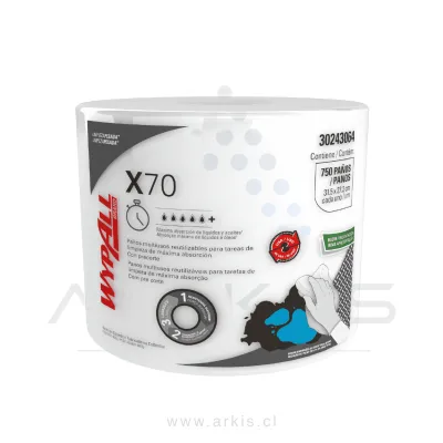 Paño de Limpieza Wypall Jumbo X-70 Rollo de 750 Unidades