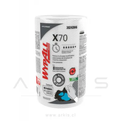 Paño de Limpieza WyPall X-70 Rollo de 88 Pañitos