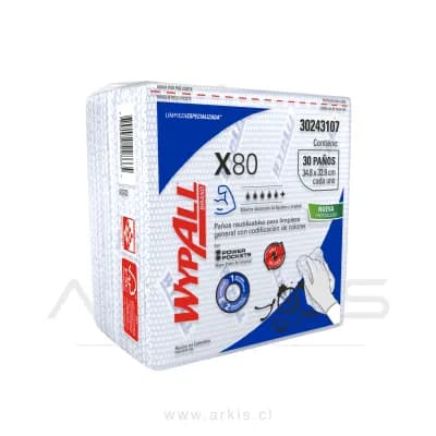 Paño de Limpieza Wypall X-80 Azul 30 Unidades