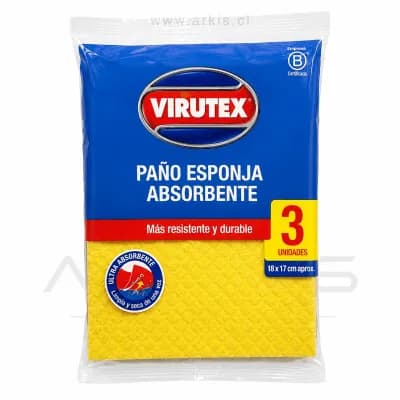 Paño Esponja Absorbente Virutex 18x17 cm 3 Unidades