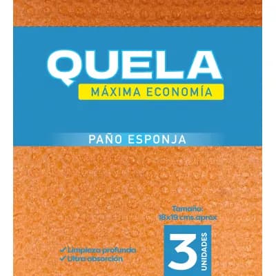 Paño Esponja Quela Multiuso 18x19 cm 3 Unidades