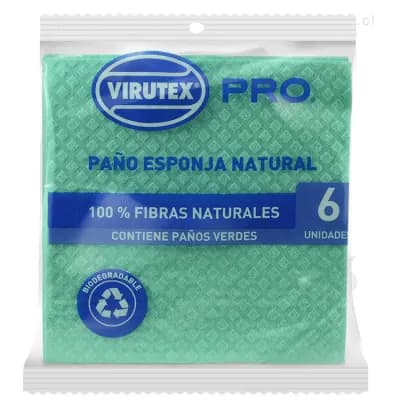 Paño Esponja Virutex Pro 18x18 cm Verde 6 Unidades
