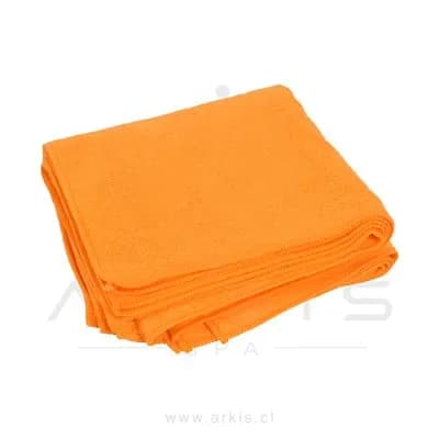 Paño Microfibra Manos de Chile Multiuso 40x40 cm Naranjo 5 Unidades