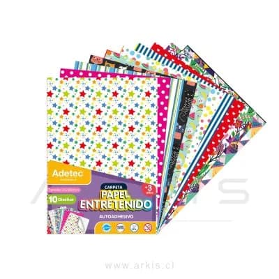 Papel Entretenido Adetec Autoadhesivo 10 Diseños