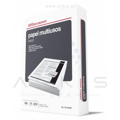 Papel Fotocopia Office Depot Carta 70 g 500 Hojas