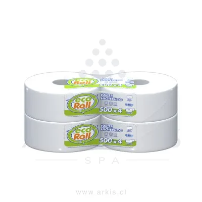 Papel Higiénico Ecoroll Hoja Simple 4 Rollos 500 m