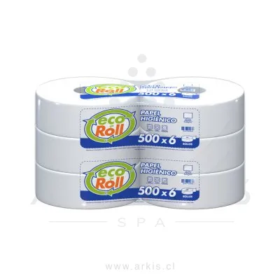 Papel Higiénico Ecoroll Hoja Simple 6 Rollos 500 m