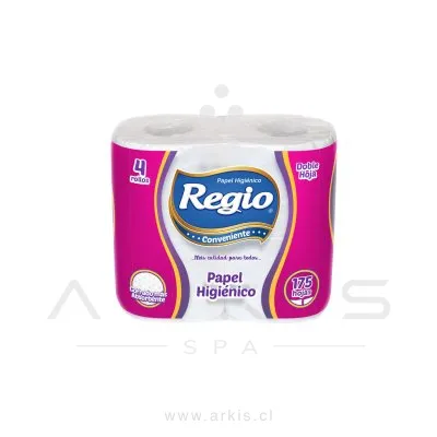 Papel Higiénico Regio Doble Hoja 4 Rollos