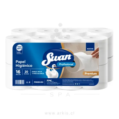 Papel Higiénico Swan Profesional Premium Doble Hoja 16 Rollos 20 m