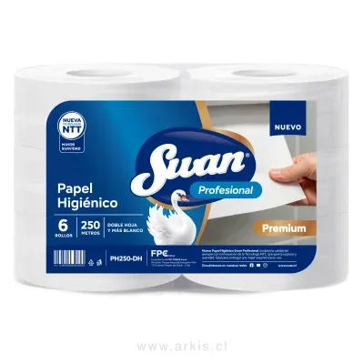 Papel Higiénico Swan Profesional Premium Doble Hoja 6 Rollos 250 m