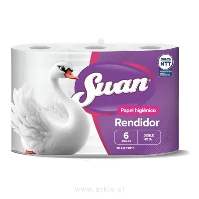Papel Higiénico Swan Rendidor Doble Hoja 6 Rollos 20 m