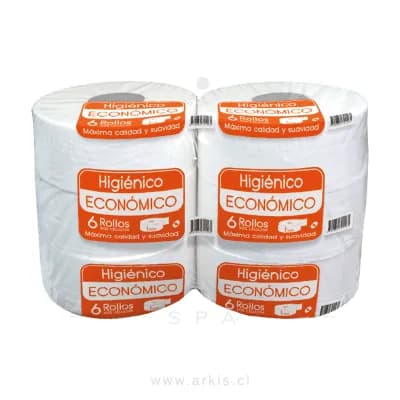Papel Higiénico Tecnopapel Económico Hoja Simple 6 Rollos 300 m