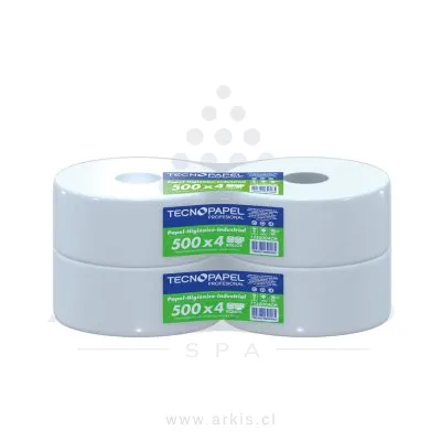 Papel Higiénico Tecnopapel Hoja Simple 4 Rollos 500 m