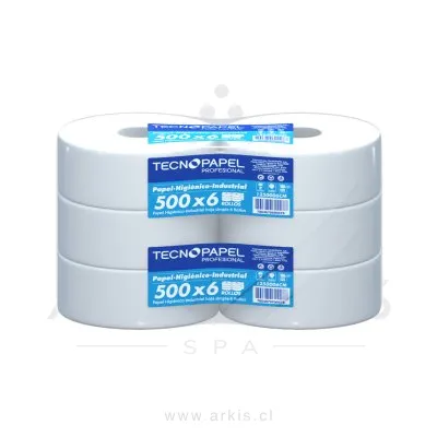 Papel Higiénico Tecnopapel Hoja Simple 6 Rollos 500 m