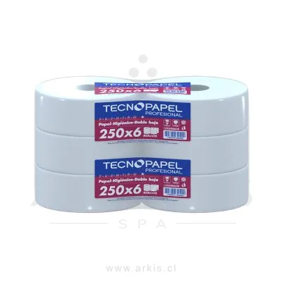 Papel Higiénico Tecnopapel Premium Doble Hoja 6 Rollos 250 m