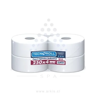 Papel Higiénico Tecnoroll Doble Hoja 4 Rollos 250 m