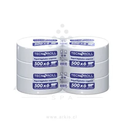 Papel Higiénico Tecnoroll Hoja Simple 6 Rollos 500 m