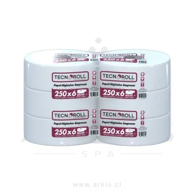 Papel Higiénico Tecnoroll Premium Doble Hoja 6 Rollos 250 m