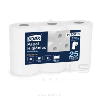 Papel Higiénico Tork Premium Doble Hoja 6 Rollos 25 m