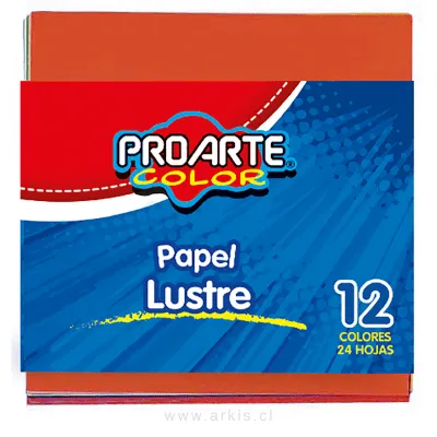 Papel Lustre Proarte Fajo 24 Hojas 10X10 cm Surtido