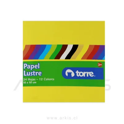 Papel Lustre Torre Fajo Imagia 10X10 cm Surtidos 24 Hojas