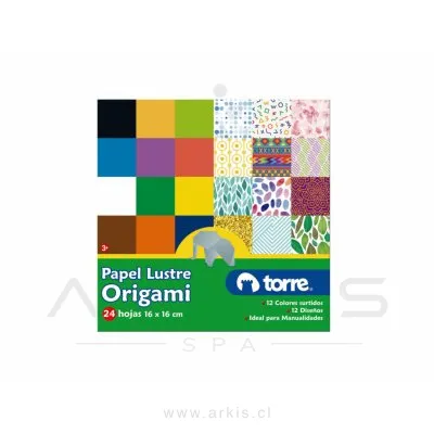 Papel Lustre Torre Origami 16x16 cm 24 Hojas