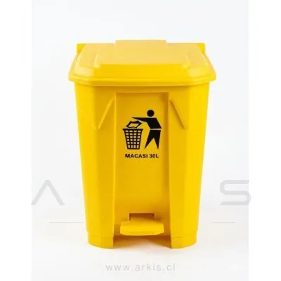 Papelero Macasi con Pedal 30 L Amarillo