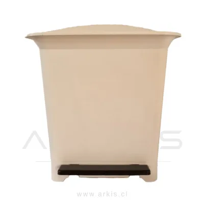 Papelero Macasi Rectangular con Pedal 20 L Blanco