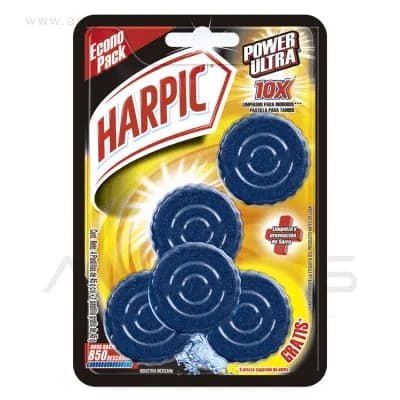 Pastilla Estanque Harpic Power Ultra 45 g x 5 Azul