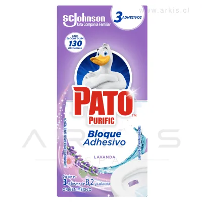 Pastilla W.C Pato Purific Adhesiva Lavanda 8.2 g 3 Unidades