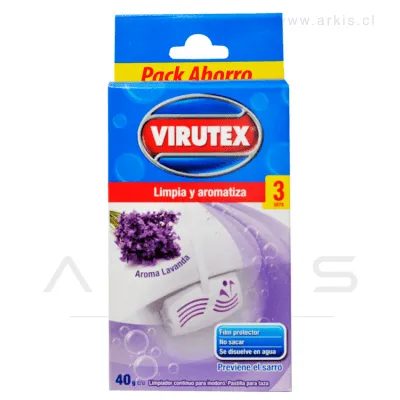 Pastilla WC Virutex Con Gancho Lavanda Caja de 3 Unidades