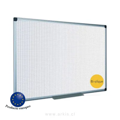 Pizarra Bisilque Cuadriculada Melamina Blanca 150x120 cm