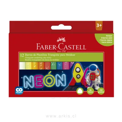 Plasticina Faber-Castell Neón 12 Colores