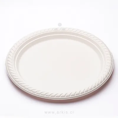 Plato Plástico Bio Ely Biodegradable Natural 25 cm 50 Unidades