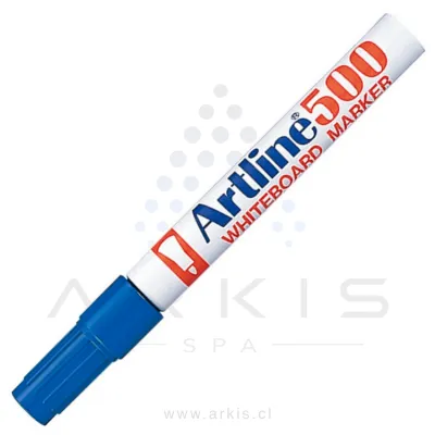 Plumón Pizarra Artline 500 Punta Redonda Recargable Azul