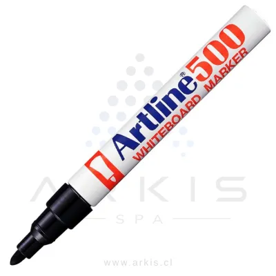 Plumón Pizarra Artline 500 Punta Redonda Recargable Negro