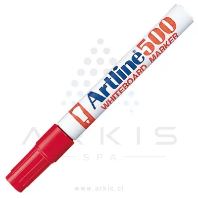 Plumón Pizarra Artline 500 Punta Redonda Recargable Rojo