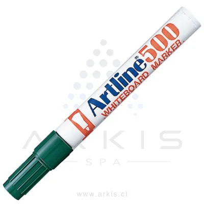 Plumón Pizarra Artline 500 Punta Redonda Recargable Verde