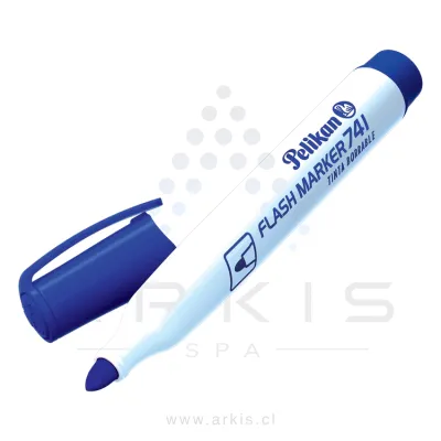 Plumón Pizarra Pelikan 741 Punta Redonda Azul