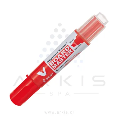 Plumón Pizarra Pilot Vboard Punta Biselada Recargable Rojo