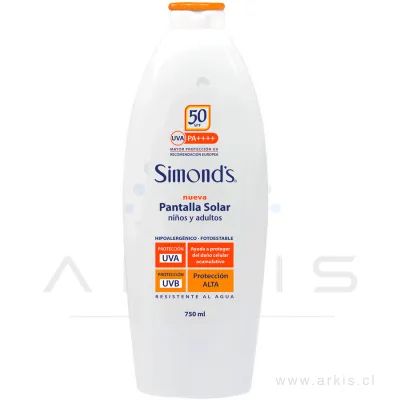 Protector Solar Simond'S FPS 50 UVA UVB 750 ml