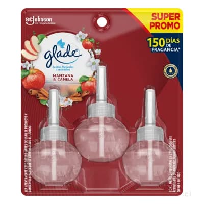 Repuesto Desodorante Ambiental Glade Aceites Naturales Manzana y Canela 3 Unidades