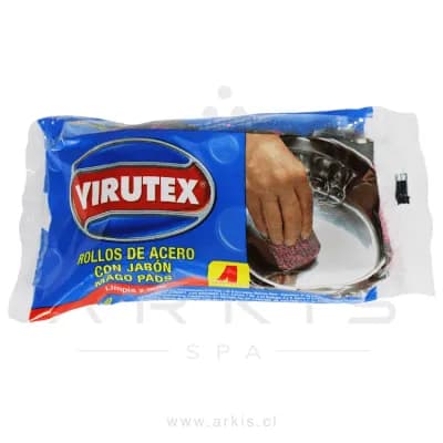 Rollos de Acero Virutex con Jabón Mago Pads 4 Unidades