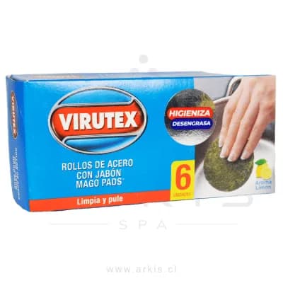 Rollos de Acero Virutex con Jabón Mago Pads 6 Unidades