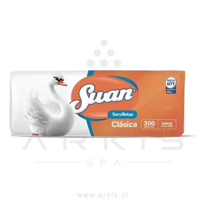 Servilleta Cocktail Swan Clásica Hoja Simple 24x22 cm 300 Unidades