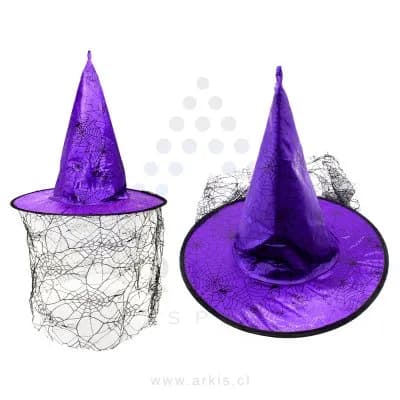 Sombrero Feco Halloween Bruja Morado