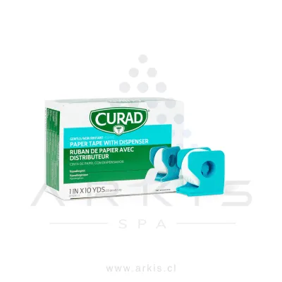 Tela Adhesiva con Dispensador Curad Papel Respirable 2.5 cm x 9 M